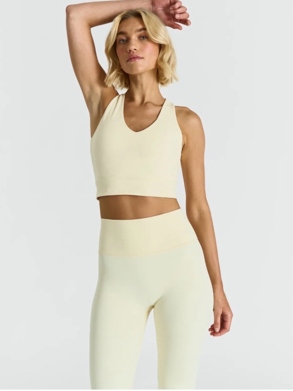Sisterly Tribe Seamless Racerback Double Layer Sports Bra in Lemonade
